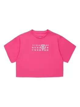 MM6 Maison Margiela Kids футболка из хлопка с принтом цифр, розовый