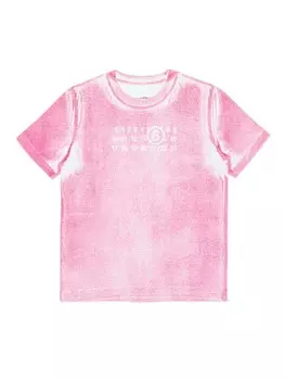MM6 Maison Margiela Kids футболка из хлопка с рисунком в виде цифр, розовый