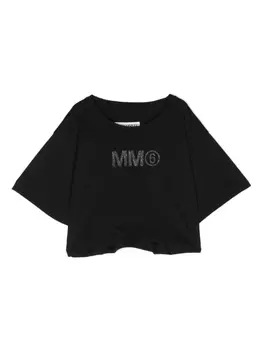 MM6 Maison Margiela Kids футболка с блестками, черный