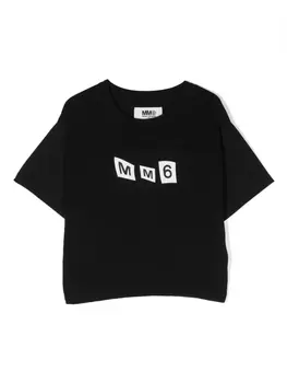 MM6 Maison Margiela Kids футболка с логотипом, черный