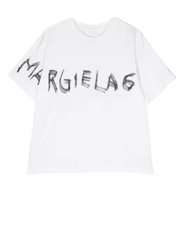MM6 Maison Margiela Kids футболка с логотипом, белый