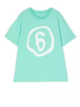 MM6 Maison Margiela Kids футболка с логотипом, зеленый