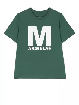 MM6 Maison Margiela Kids футболка с логотипом, зеленый