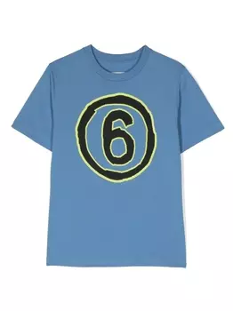 MM6 Maison Margiela Kids футболка с логотипом, синий