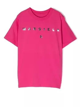MM6 Maison Margiela Kids футболка с логотипом, розовый