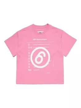 MM6 Maison Margiela Kids футболка с логотипом, розовый