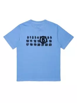 MM6 Maison Margiela Kids футболка с логотипом, синий