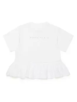 MM6 Maison Margiela Kids футболка с логотипом и оборками, белый