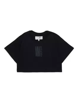 MM6 Maison Margiela Kids футболка с логотипом, черный