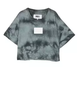 MM6 Maison Margiela Kids футболка с нашивкой-логотипом, серый