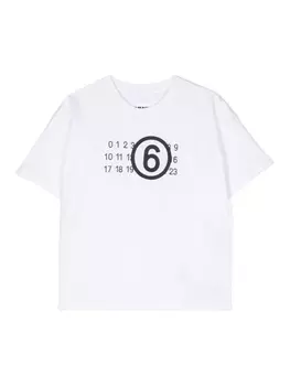 MM6 Maison Margiela Kids футболка с принтом, белый