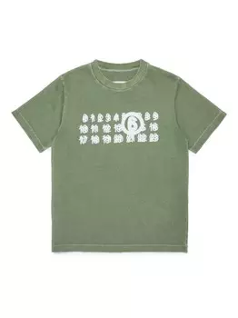 MM6 Maison Margiela Kids футболка с принтом Numbers, зеленый