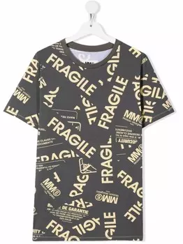 MM6 Maison Margiela Kids футболка с принтом, серый