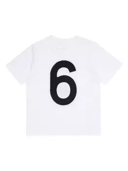 MM6 Maison Margiela Kids футболка с вышитым логотипом, белый