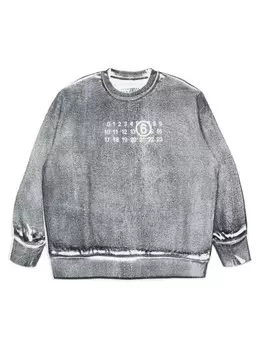 MM6 Maison Margiela Kids хлопковая толстовка с цифровым мотивом, черный