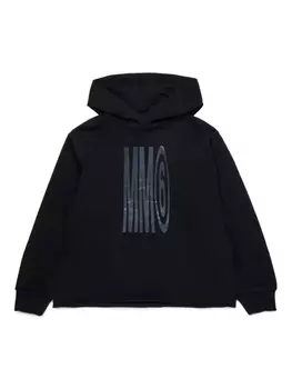 MM6 Maison Margiela Kids хлопковая толстовка с логотипом, черный