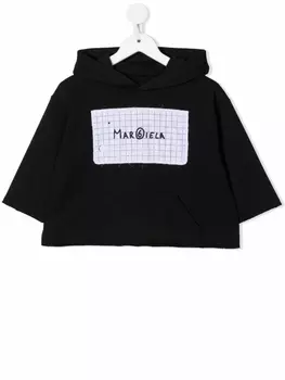 MM6 Maison Margiela Kids худи с нашивкой-логотипом, черный