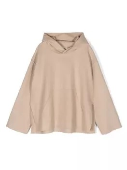 MM6 Maison Margiela Kids худи с приспущенными плечами и вышитым логотипом, нейтральный цвет