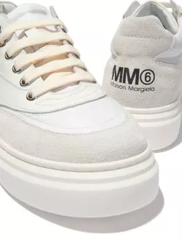 MM6 Maison Margiela Kids кожаные кеды, белый