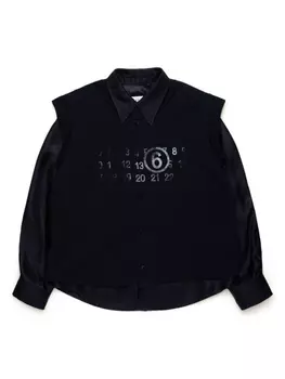 MM6 Maison Margiela Kids многослойная рубашка с логотипом, черный