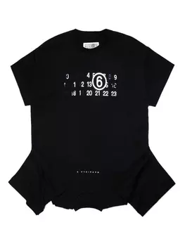 MM6 Maison Margiela Kids платье асимметричного кроя, черный