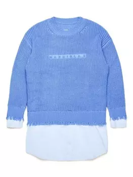 MM6 Maison Margiela Kids платье-джемпер из смесовой шерсти, синий