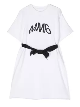 MM6 Maison Margiela Kids платье-футболка с логотипом, белый
