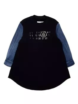 MM6 Maison Margiela Kids платье с контрастными рукавами, синий