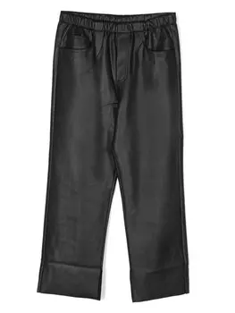 MM6 Maison Margiela Kids прямые брюки с эластичным поясом, черный