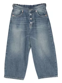 MM6 Maison Margiela Kids прямые джинсы с нашивкой-логотипом, синий