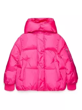 MM6 Maison Margiela Kids пуховик с капюшоном, розовый