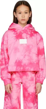 MM6 Maison Margiela Kids Розовый худи с принтом тай-дай