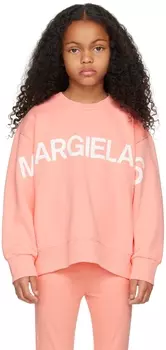 MM6 Maison Margiela Kids Розовый свитшот с принтом
