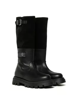 MM6 Maison Margiela Kids сапоги с логотипом-аппликацией, черный
