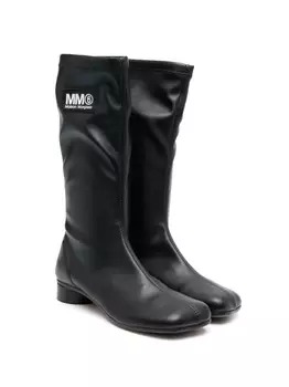 MM6 Maison Margiela Kids сапоги с нашивкой-логотипом, черный