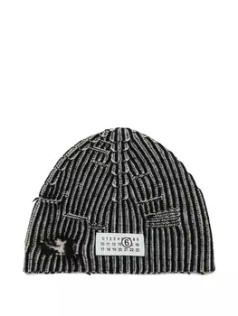 MM6 Maison Margiela Kids шапка бини с логотипом, черный