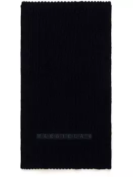 MM6 Maison Margiela Kids шарф с эффектом потертости и нашивкой-логотипом, черный