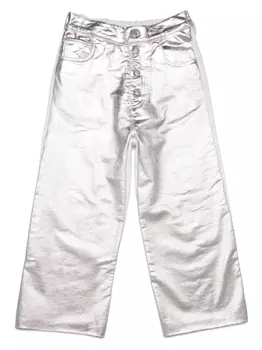 MM6 Maison Margiela Kids широкие брюки с эффектом металлик, серебристый
