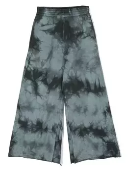 MM6 Maison Margiela Kids широкие брюки с принтом тай-дай, серый