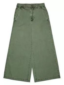 MM6 Maison Margiela Kids широкие брюки с вышивкой, зеленый