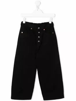 MM6 Maison Margiela Kids широкие джинсы с пуговицами, черный