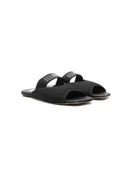 MM6 Maison Margiela Kids шлепанцы с логотипом, черный