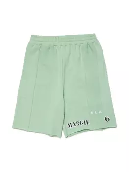 MM6 Maison Margiela Kids шорты с принтом, зеленый