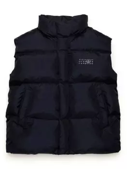 MM6 Maison Margiela Kids стеганый жилет с принтом, черный