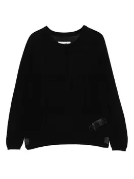 MM6 Maison Margiela Kids свитер фактурной вязки, черный