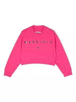 MM6 Maison Margiela Kids толстовка с логотипом, розовый