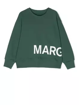 MM6 Maison Margiela Kids толстовка с логотипом, зеленый