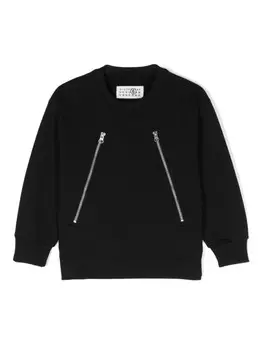 MM6 Maison Margiela Kids толстовка с логотипом с одинарной строчкой, черный
