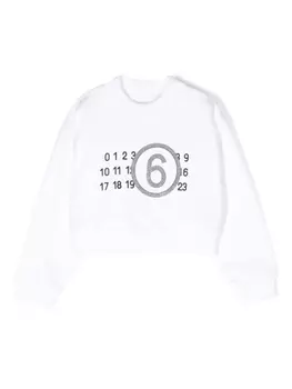 MM6 Maison Margiela Kids толстовка с принтом, белый
