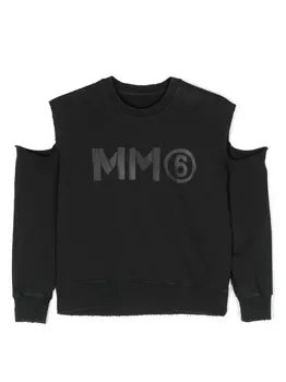 MM6 Maison Margiela Kids толстовка с вырезами, черный
